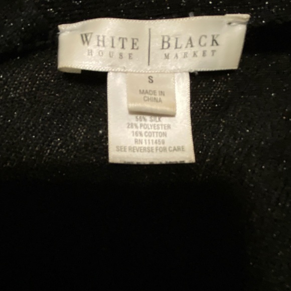 WHBM Black Open Front Mesh Sweater - Picture 4 of 4
